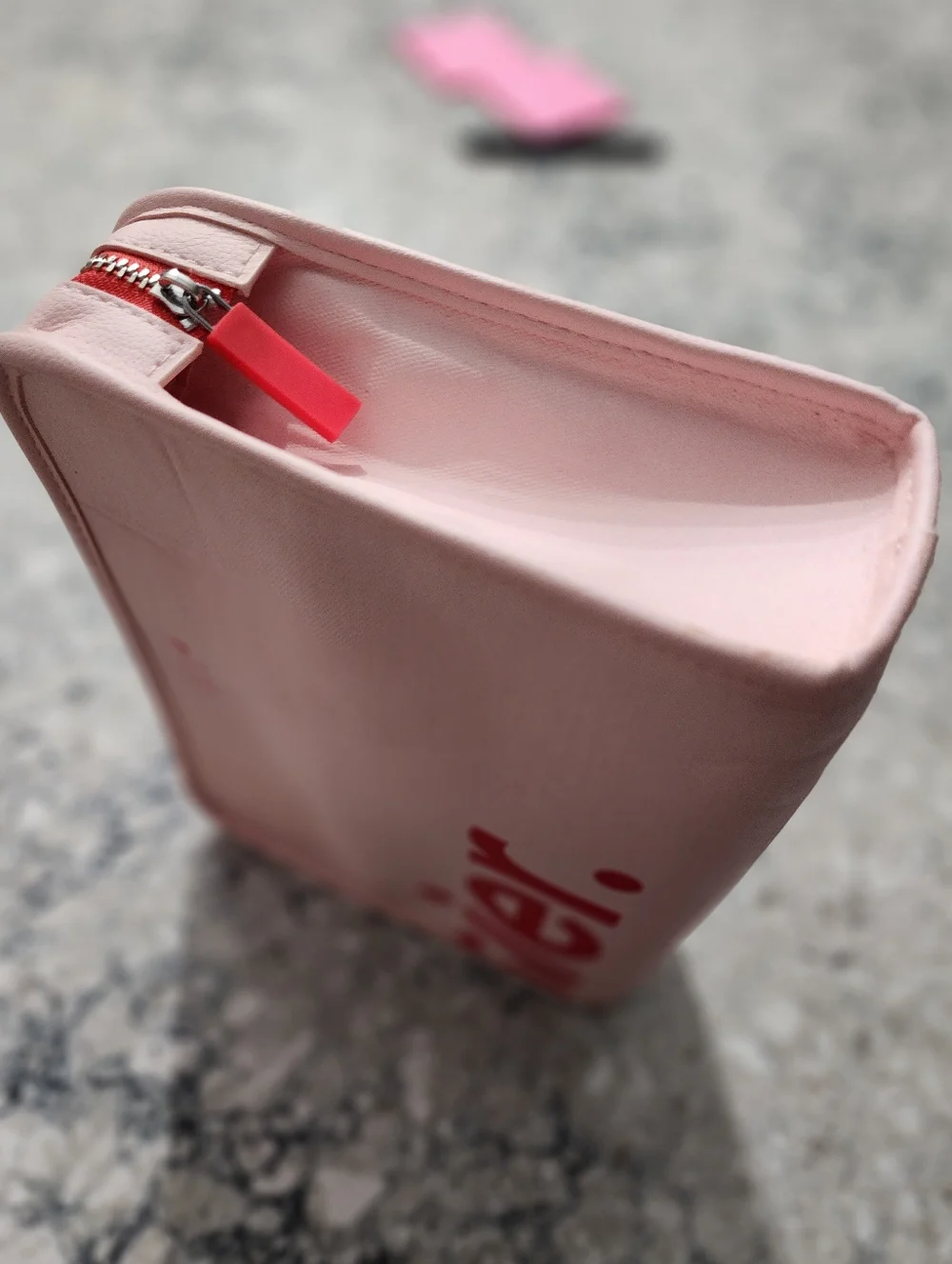 Glossier Light Pink Beauty Bag With Snap In Removeable Liner